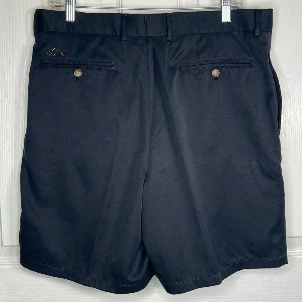 Greg Norman Sz 36 Men’s Black Shorts Flat Front